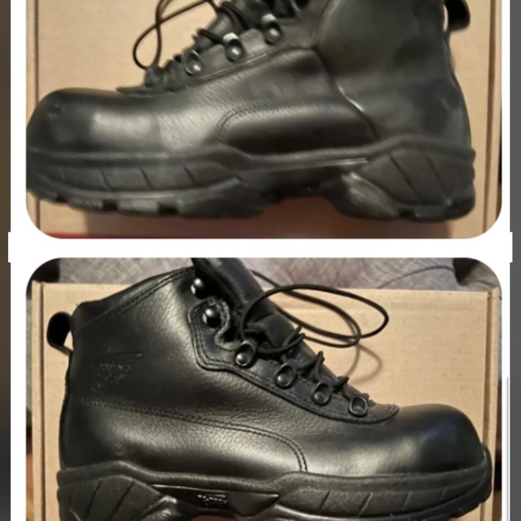 Women’s Black Leather Red Wing Safety Toe Hiker Work Boots. Size 6 1/2 D - Picture 5 of 6